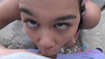 Παράκτια περιήγηση με χαριτωμένο Brianna Εμπρησμός: εκπληκτική πίπα σε δημόσια γη σε Pov