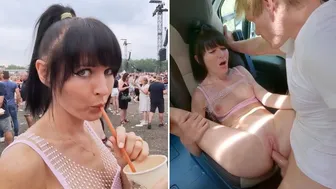 Φεστιβάλ κορίτσι σκληρό γαμήσι σε camper - διπλό creampie με γιγαντιαία spάντισμα μουνί