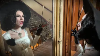 Άγρια Αναρρόφηση και Suckφήξιμο της Lady Dimitrescu - Κάτοικοι κακό χωριό Cosplay Απόκριες 2023