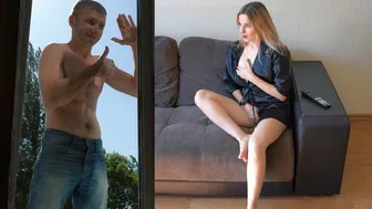 Σέξι σύζυγος απατώντας το σύζυγό της με καθαρότερο παράθυρο - παιχνίδι roleόλων με Letty μαύρο