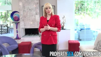 PropertySex - κόκκινο σακάκι και τριχωτό μουνί